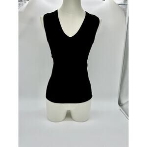 BANANA REPUBLIC Women's V-Neck Black Knit Tank NWT